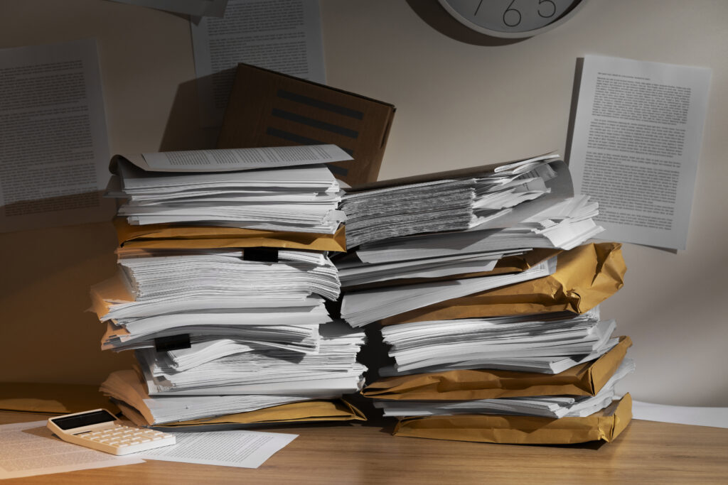stack of paperwork depicting stressful manual business payments